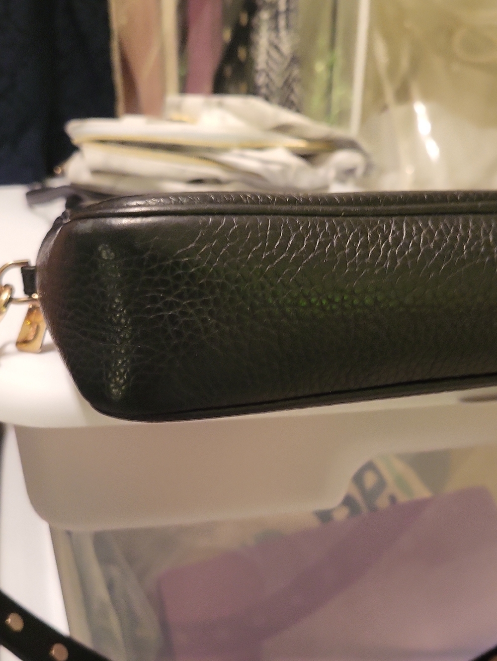 Michael Kors Black Pebbled Leather Handbag with Studded Strap - Picture 2 of 7